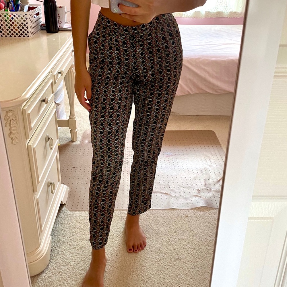 *4/$24* F21 Emerald Green Printed Skinny Pants